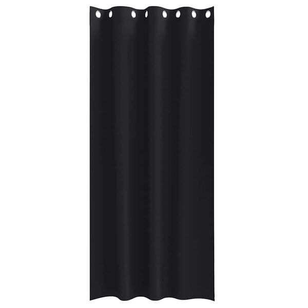 vidaXL Verdunkelungs-Vorh&auml;nge mit Ringen 2 pcs Schwarz 245 x 140 cm