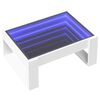vidaXL Couchtisch mit Infinity-LED Wei&szlig; 70x53x30 cm