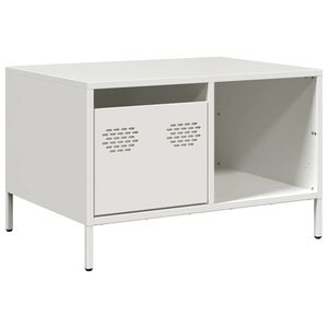 vidaXL Couchtisch Wei&szlig; 68,5x50x43,5 cm Kaltgewalzter Stahl