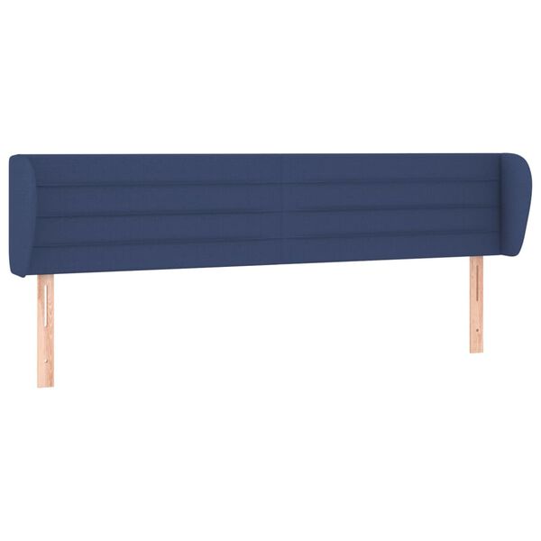 vidaXL Kopfteil mit Ohren Blau 203x23x78/88 cm Stoff