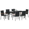 vidaXL Garten Essgruppe 7 pcs Schwarz Pulverbeschichteter Stahl