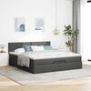 vidaXL Ottoman-Bett mit Matratze Dunkelgrau 160x200 cm Stoff