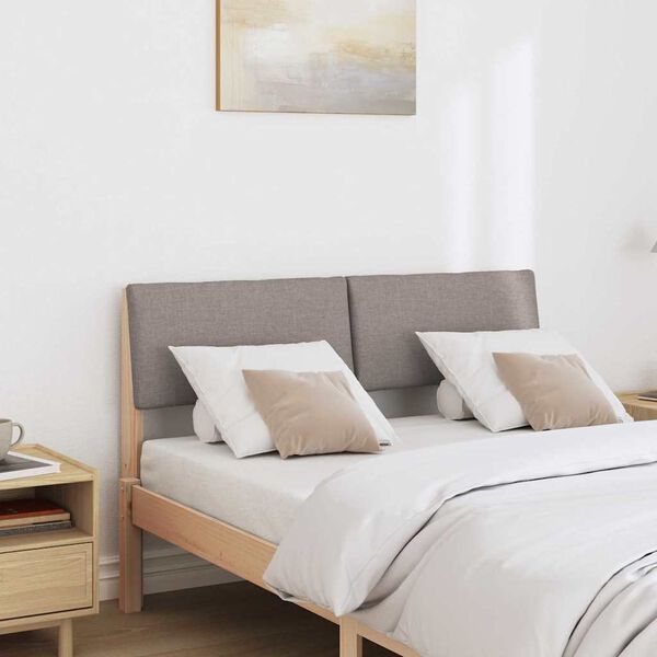 vidaXL Gepolstertes Kopfteil Taupe 120 cm Massives Kiefernholz