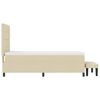 vidaXL Boxspringbett mit Matratze mit Kopfteil Creme 90 x 190 cm Stoff
