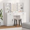vidaXL Schminktischset mit LED mit Schubladen 3 pcs Wei&szlig; Holzwerkstoff