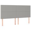 vidaXL LED Kopfteil Hellgrau 180x5x118/128 cm Stoff