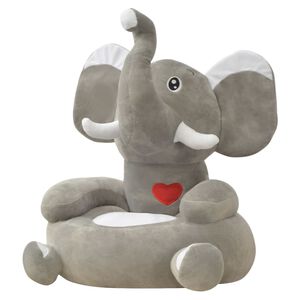 vidaXL Pl&uuml;sch-Kindersessel Elefant Grau