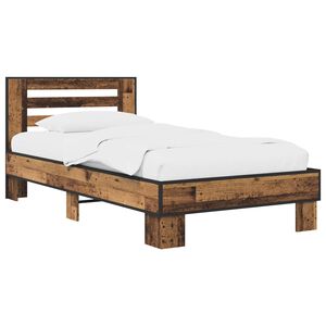vidaXL Bettgestell mit Kopfteil Altholz 80 x 200 cm Holzwerkstoff