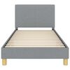 vidaXL Kinderbettgestell mit Kopfteil Hellgrau 90 x 190 cm Stoff