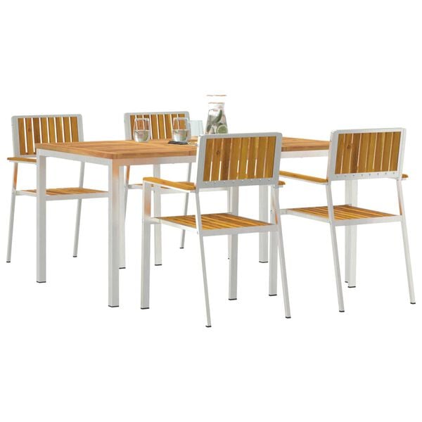 vidaXL Outdoortisch-Set 5 pcs Braun Massivholz Akazie
