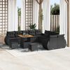 vidaXL Garten-Sofa-Set mit Kissen mit Speicher 13 pcs Schwarz