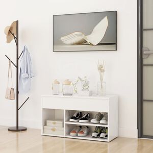vidaXL Schuhbank Hochglanz-Wei&szlig; 80x30x45 cm Holzwerkstoff