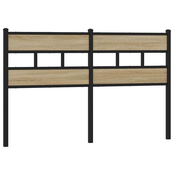 vidaXL Kopfteil Sonoma-Eiche 140 cm Eisen und Holzwerkstoff