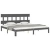 vidaXL Massivholzbett mit Kopfteil Grau 200x200 cm