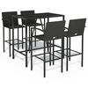 vidaXL 5-tlg. Gartenbar-Set Schwarz Poly Rattan