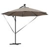 vidaXL Sonnenschirm Taupe 294 x 294 x 248 cm Polyester und Aluminium