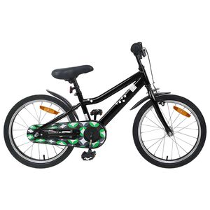 vidaXL Kinderfahrrad 18 Zoll f&uuml;r 5-7 Jahre alt Schwarz