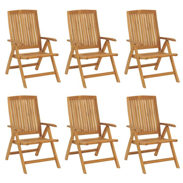 vidaXL Gartenst&uuml;hle mit Kissen 6 Stk. Massivholz Teak