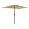 vidaXL Sonnenschirm mit LED und Stahlmast Braun 300x200x250 cm