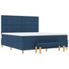 vidaXL Boxspringbett mit Matratze mit Kopfteil Blau 180 x 200 cm Stoff