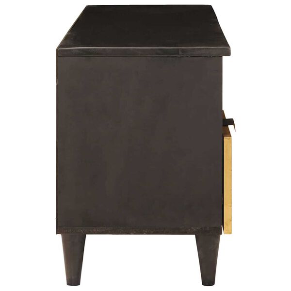 vidaXL TV-Schr&auml;nk Schwarz und Gold 100 x 33 x 46 cm Holzwerkstoff