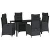 vidaXL Garten Essgruppe 5 Stk. Schwarz Poly-Rattan