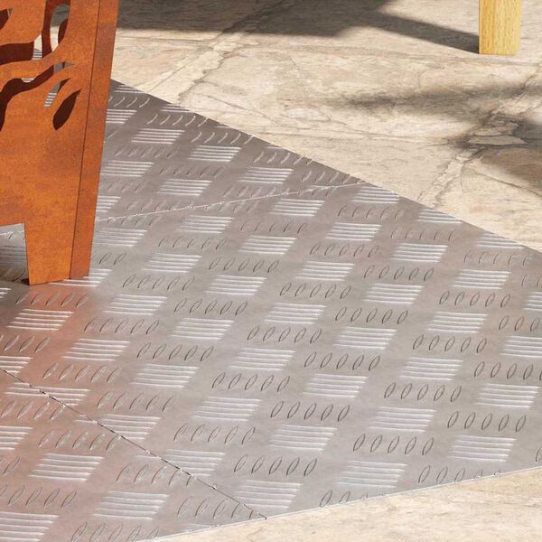 vidaXL Treppe Tritt Rechtwinklig 4 pcs Silber 70 x 50 cm Aluminium