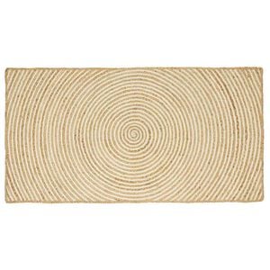 vidaXL Bereichsteppich Natur und Wei&szlig; 80 x 150 cm Jute