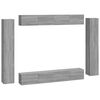 vidaXL 8-tlg. TV-Schrank-Set Grau Sonoma Holzwerkstoff