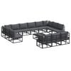 vidaXL Gartensofa-set 14 stk. Schwarz Aluminium