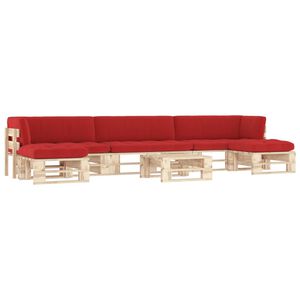 vidaXL 6-tlg. Paletten-Lounge-Set mit Kissen Impr&auml;gniertes Kiefernholz
