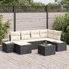 vidaXL Gartensofa-set mit Kissen 7 pcs Schwarz und Creme Poly-Rattan