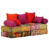 vidaXL 2-Sitzer Modularer Pouf Patchwork Stoff