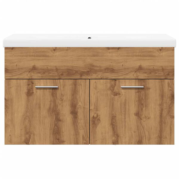 vidaXL 2-tlg. Badm&ouml;bel-Set Artisan-Eiche Holzwerkstoff