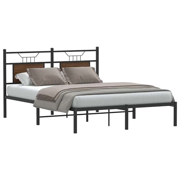 vidaXL Bettgestell ohne Matratze Braun Eiche 140x190 cm Holzwerkstoff