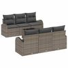 vidaXL Gartensofa-set mit Speicher mit Kissen 7 pcs Grau Poly-Rattan