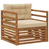 vidaXL Outdoor-Sofagarnitur Massives Akazienholz und Polyester Natur