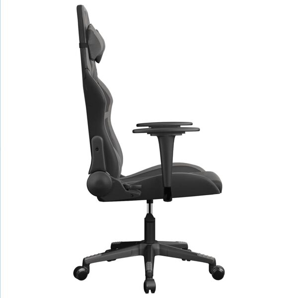 vidaXL Gaming-Stuhl mit Massagefunktion Schwarz und Grau Kunstleder