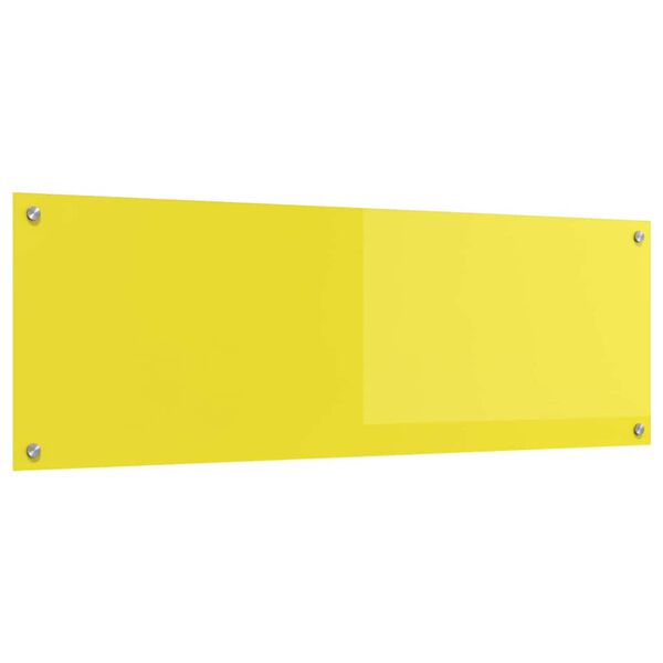 vidaXL K&uuml;chenr&uuml;ckwand Gelb 120 x 40 cm Geh&auml;rtetes Glas