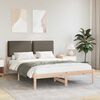 vidaXL Bettgestell mit gepolstertem Kopfteil Taupe 140 x 200 cm