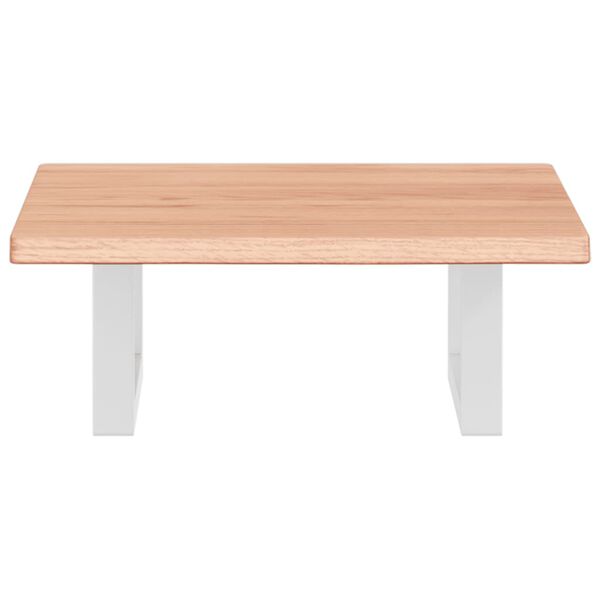 vidaXL Waschtischplatte mit Halterung Stahl und Massivholz Eiche