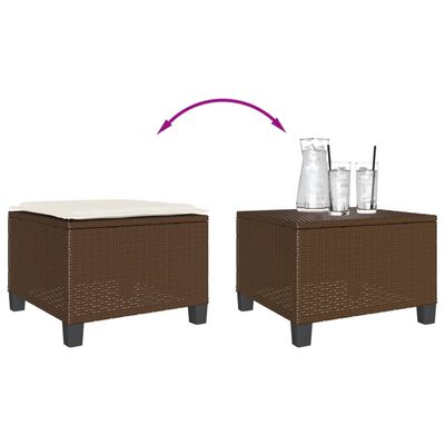 vidaXL 3-tlg. Bistro-Set mit Kissen Braun Poly Rattan