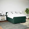 vidaXL Boxspringbett mit Matratze Dunkelgr&uuml;n 160x200 cm Samt