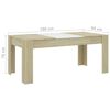 vidaXL Esstisch Wei&szlig; und Sonoma-Eiche 180x90x76 cm Holzwerkstoff