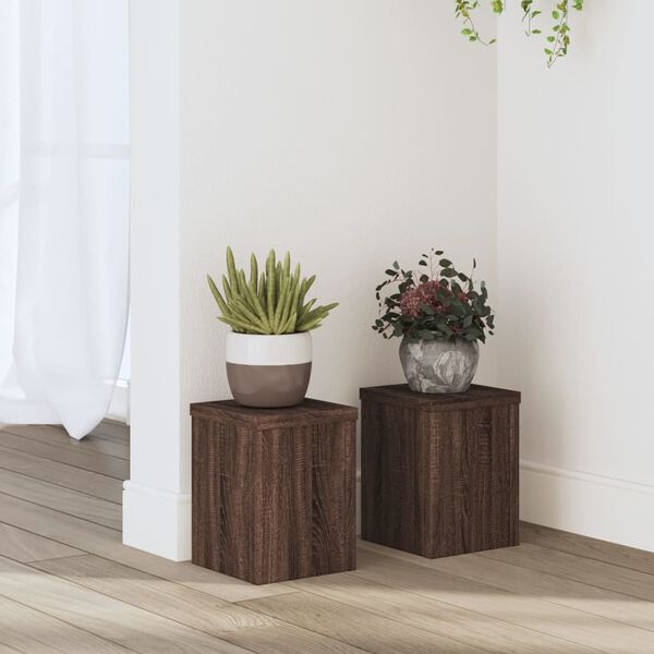 vidaXL Pflanzenst&auml;nder 2 Stk. Braun Eiche 15x15x20 cm Holzwerkstoff