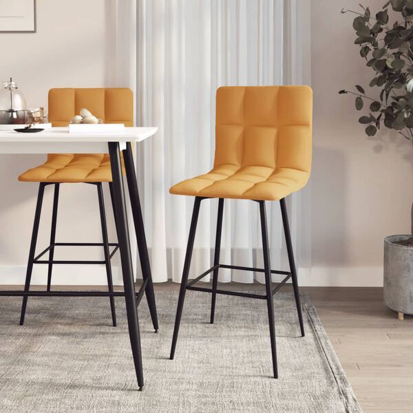 vidaXL Barhocker 2 Stk. Braun Samt