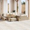vidaXL Garten-Sofa-Set mit Kissen mit Speicher 13 pcs Beige und Creme