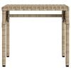 vidaXL Sonnenliege mit Dach und Tisch Beige Poly Rattan