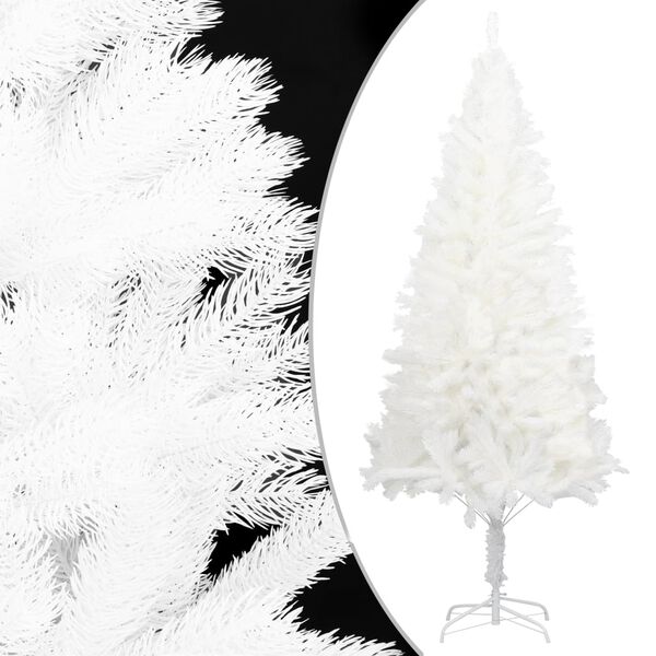 vidaXL K&uuml;nstlicher Weihnachtsbaum mit Beleuchtung & Kugeln Wei&szlig; 150 cm