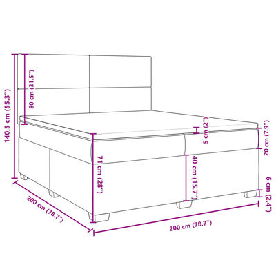 vidaXL Boxspringbett mit Matratze Dunkelgrün 200x200 cm Samt